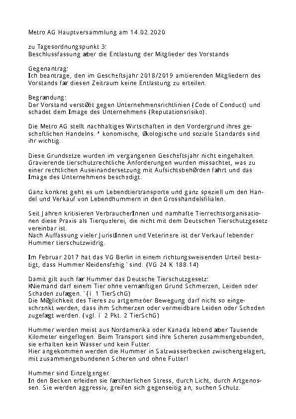 Gegenantrag zu Tagesordnungspunkt 3 von Herrn Matthias Rodehacke