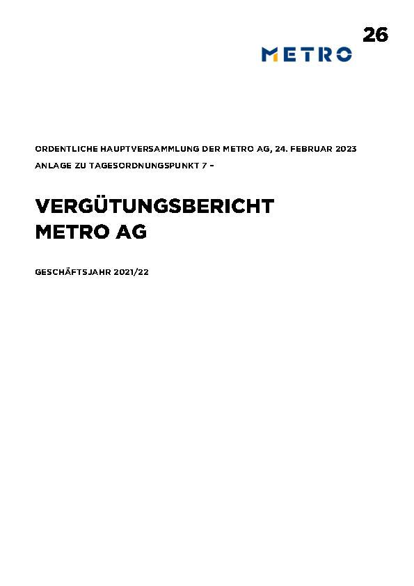 Vergütungsbericht der METRO 2021/22