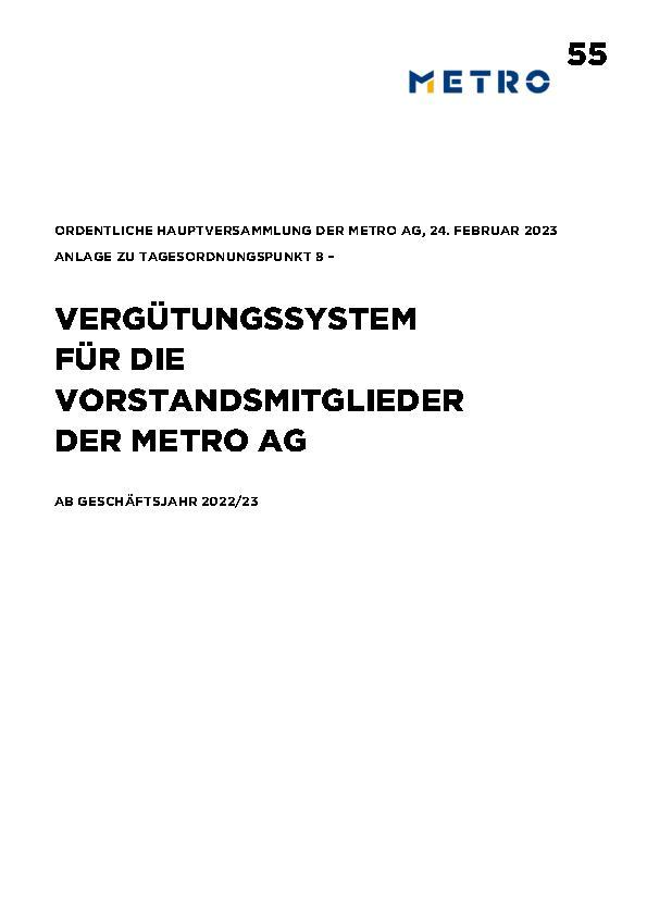Vergütungssystem für die Vorstandsmitglieder 2022/23