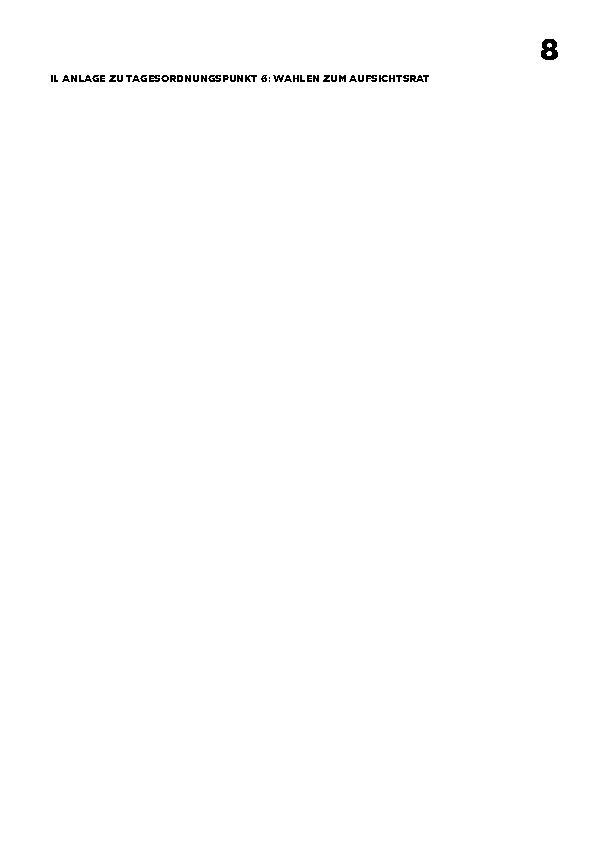 Anlage zu Tagesordnungspunkt 6 (Wahlen zum Aufsichtsrat)